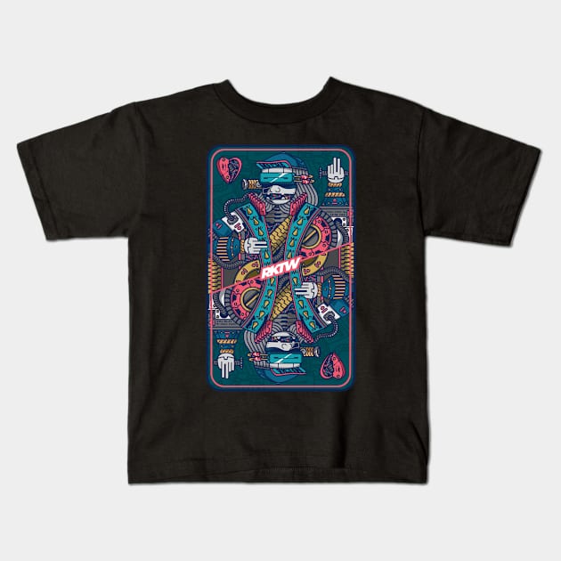 Mecha Card KING Kids T-Shirt by Rockartworks